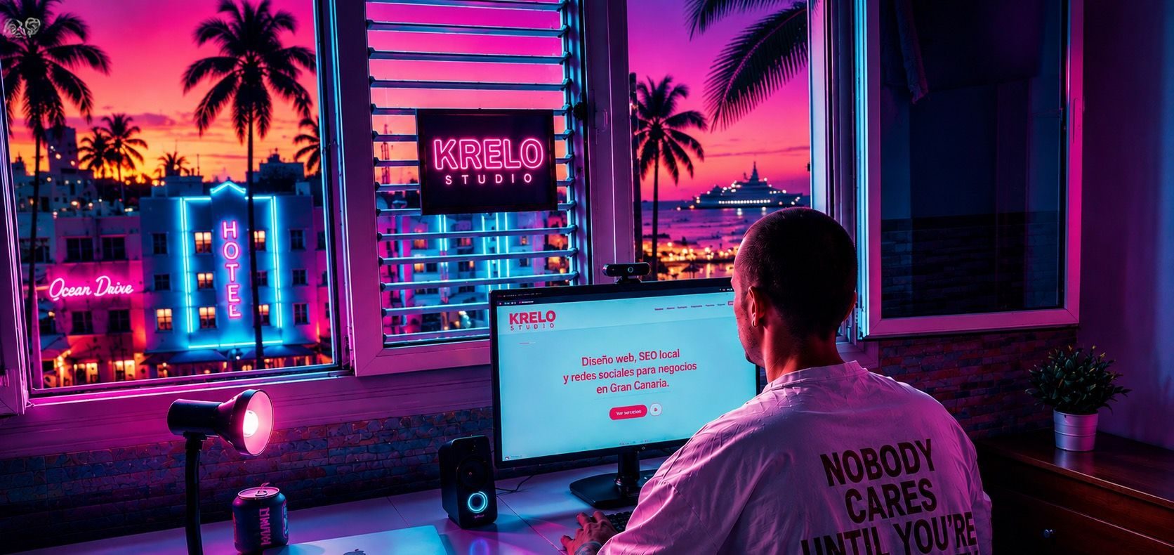 El puesto de trabajo desde el que Krelo Studio lleva los proyectos